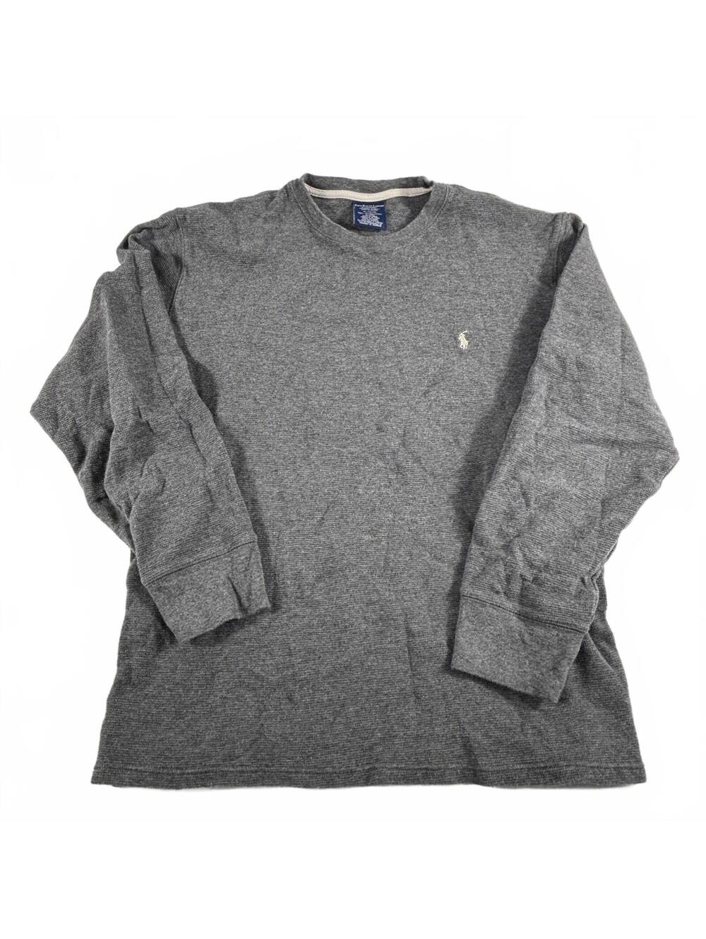 Polo Ralph Lauren Men's Gray Thermal Waffle-Knit Long-Sleeve Crewneck Shirt XL